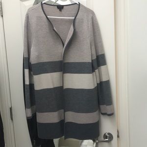 Pure Merino wool color block cardigan
